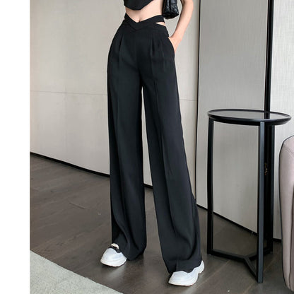 Elegance trousers with wide leg and high waist