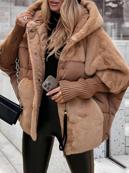 Luxury winter jacket with fur details