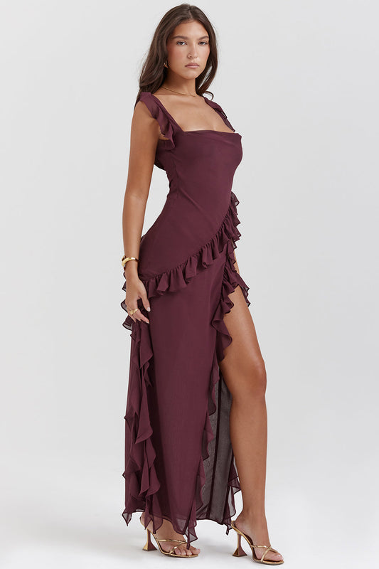 Ruffle elegance maxi dress