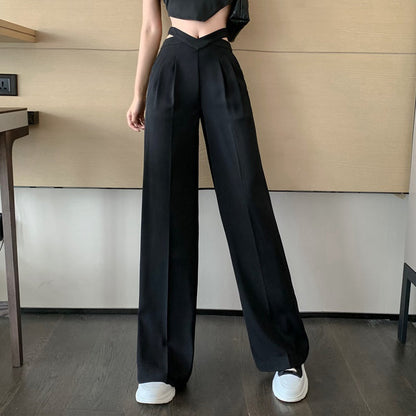 Elegance trousers with wide leg and high waist