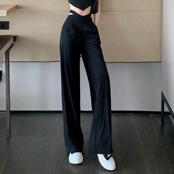 Elegance trousers with wide leg and high waist