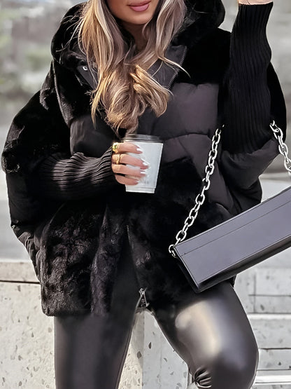 Luxury winter jacket with fur details