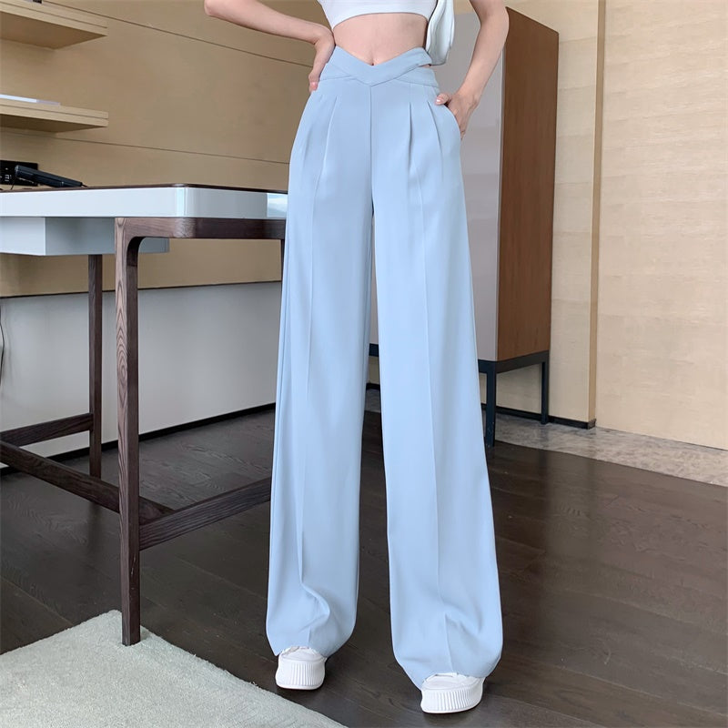 Elegance trousers with wide leg and high waist