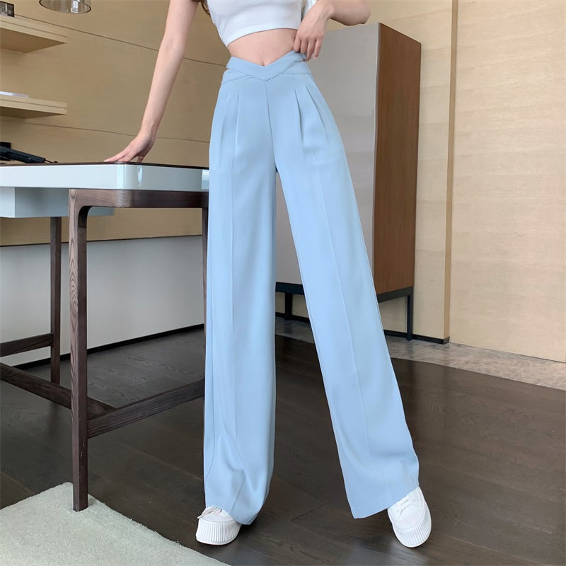 Elegance trousers with wide leg and high waist