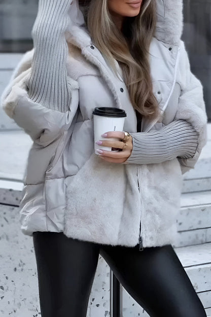 Luxury winter jacket with fur details