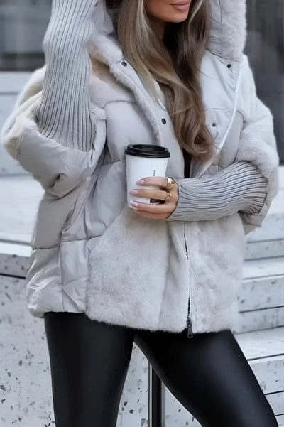Rowy™ | Luxury winter jacket with fur details