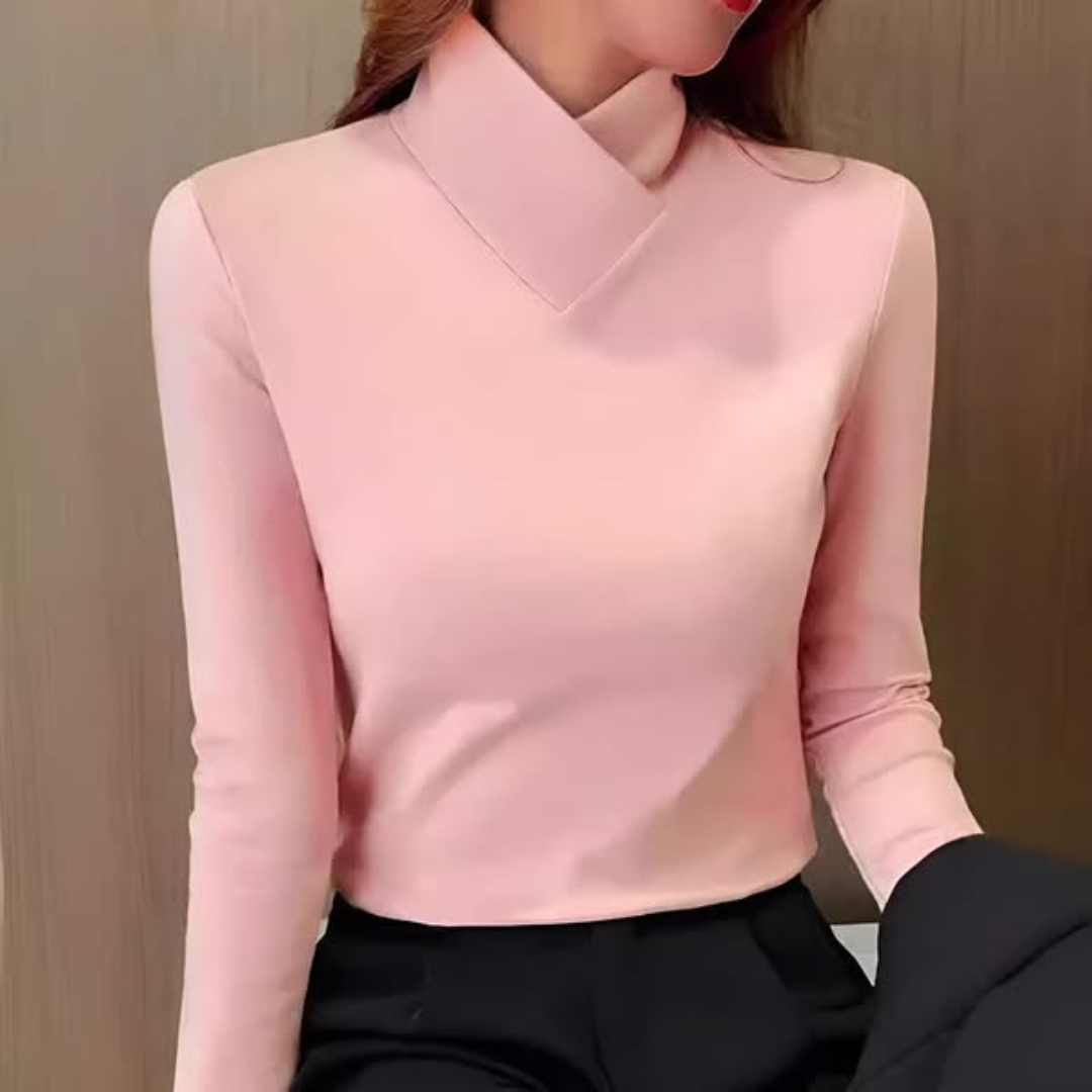 Asymmetric chic turtleneck sweater