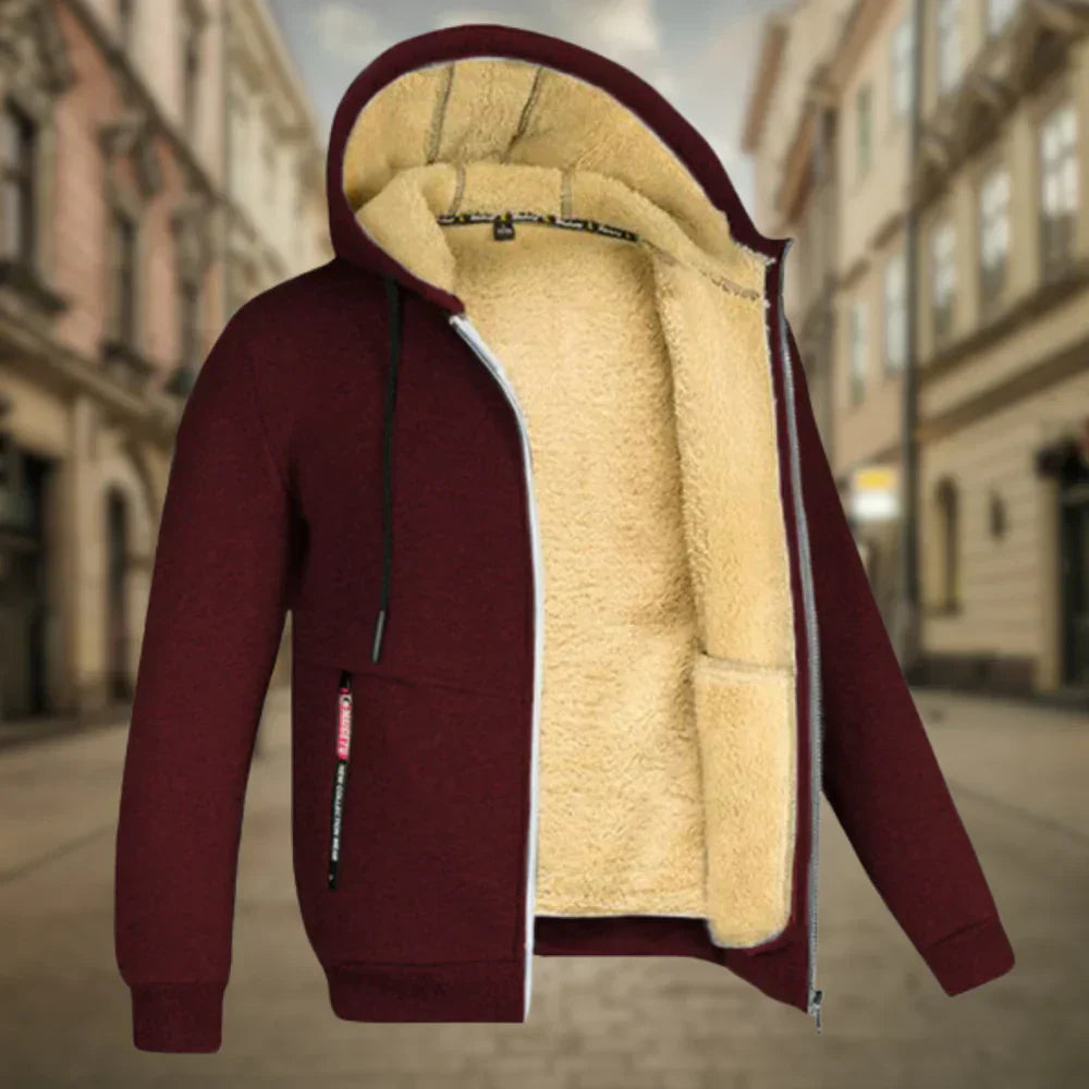 Men's fleece jacket with hood