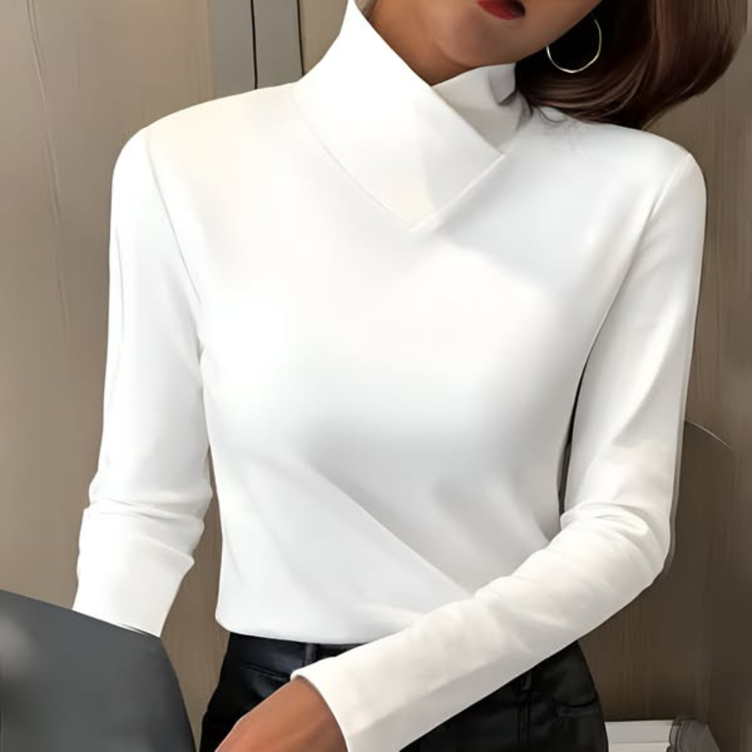 Asymmetric chic turtleneck sweater