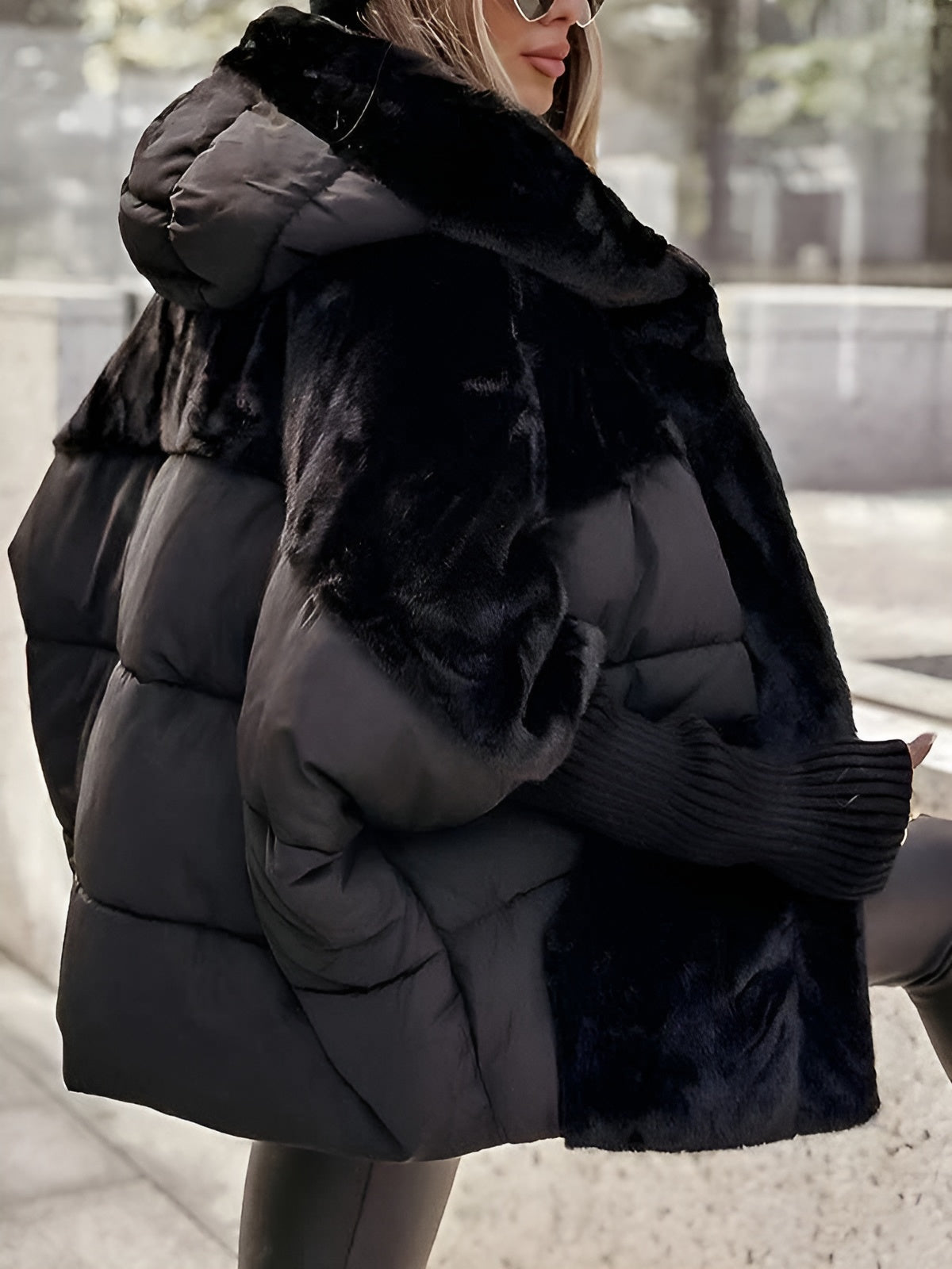 Luxury winter jacket with fur details