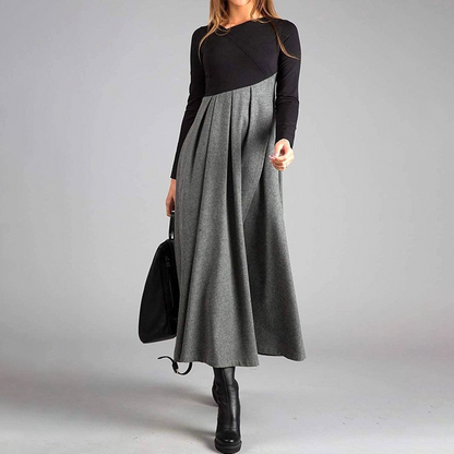 Graceful contrast maxi dress