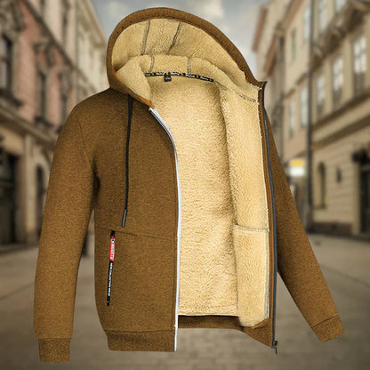 Men's fleece jacket with hood