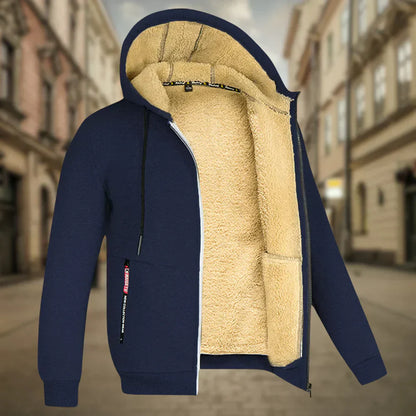 Men's fleece jacket with hood