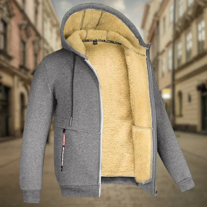 Men's fleece jacket with hood