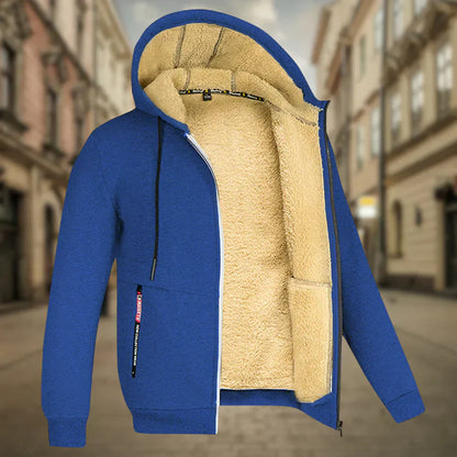 Men's fleece jacket with hood