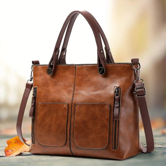 Elegant leather hand & shoulder bag