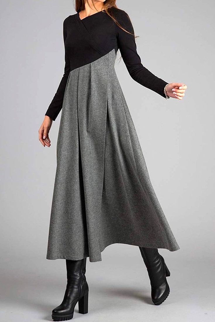 Graceful contrast maxi dress