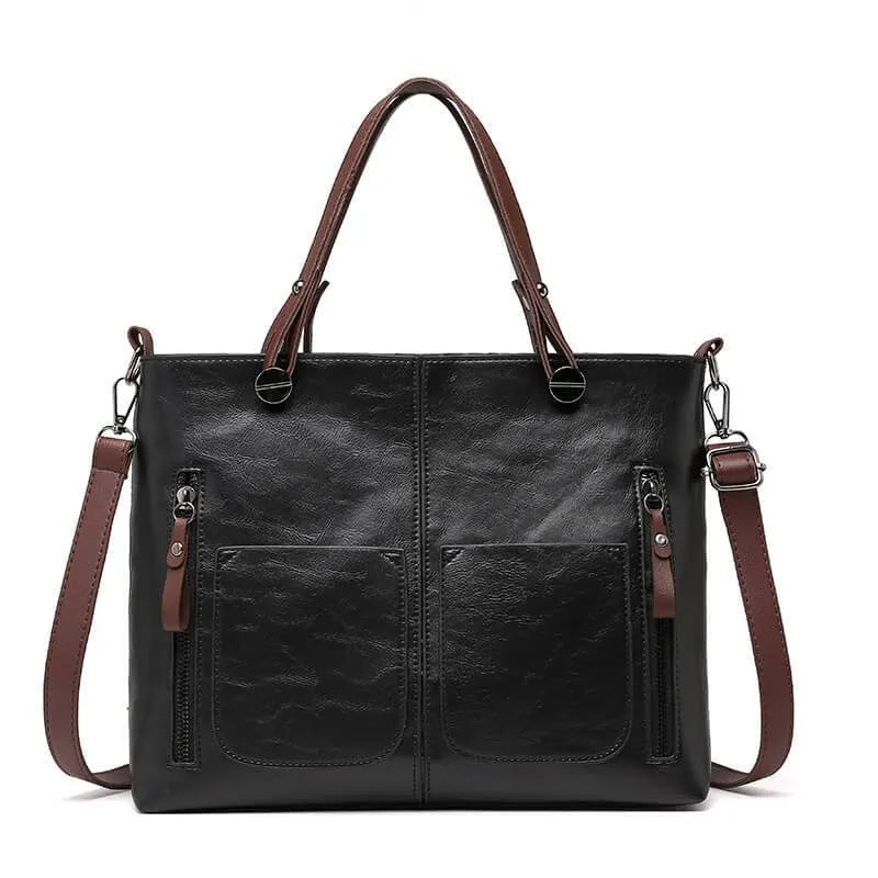 Elegant leather hand & shoulder bag