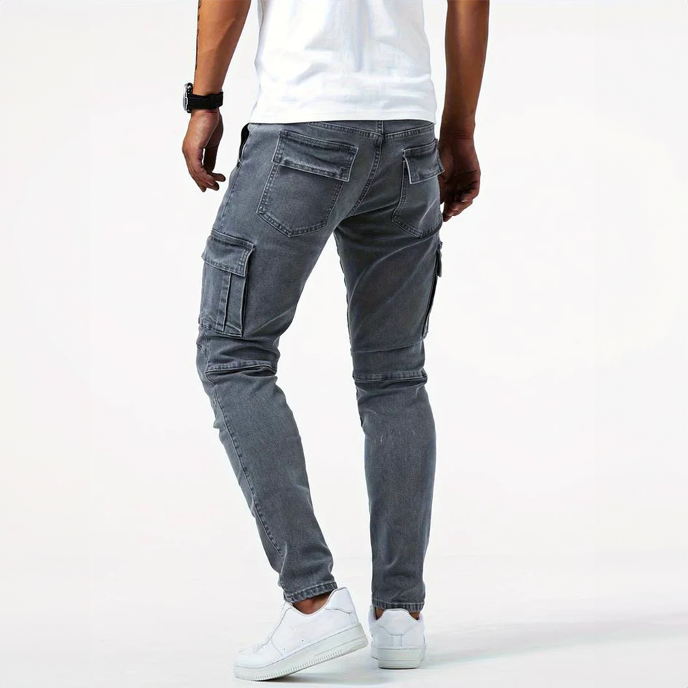 Stretch cargo jeans for men