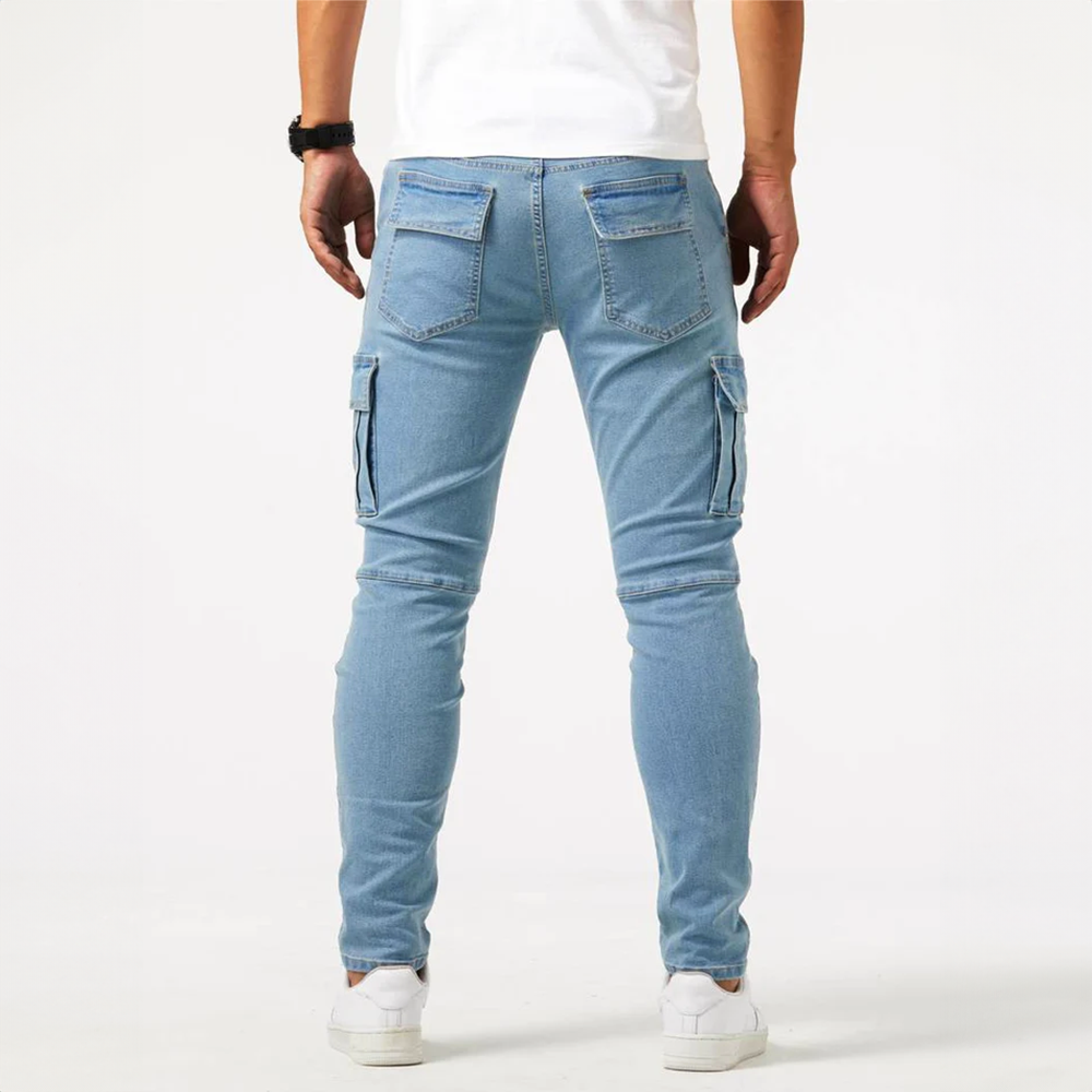 Stretch cargo jeans for men