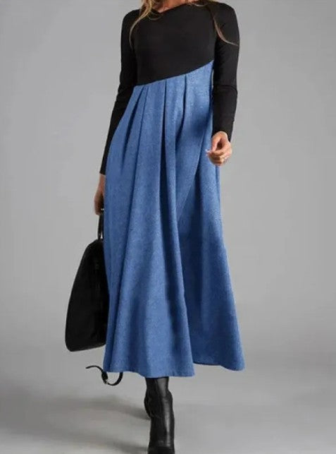 Graceful contrast maxi dress