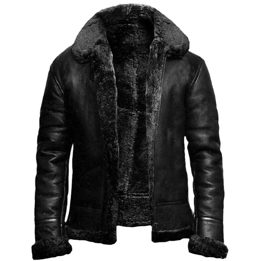 Vegan leather winter coat