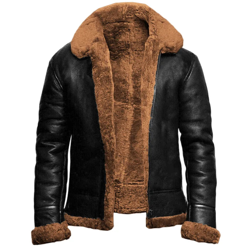 Vegan leather winter coat