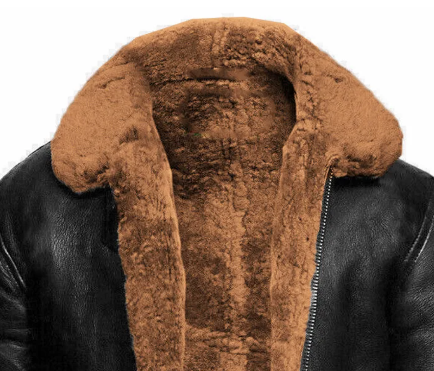 Vegan leather winter coat