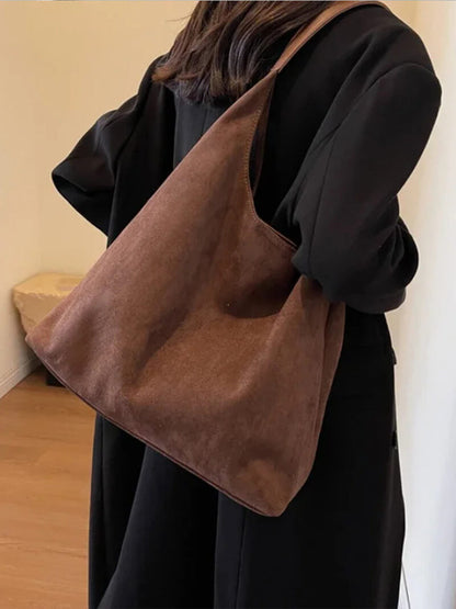 Suede tote bag