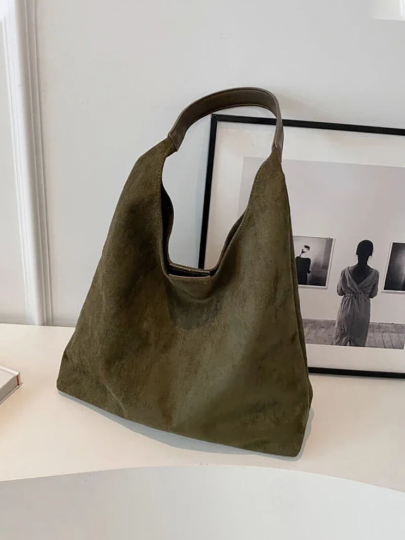 Suede tote bag