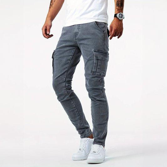 Stretch cargo jeans for men