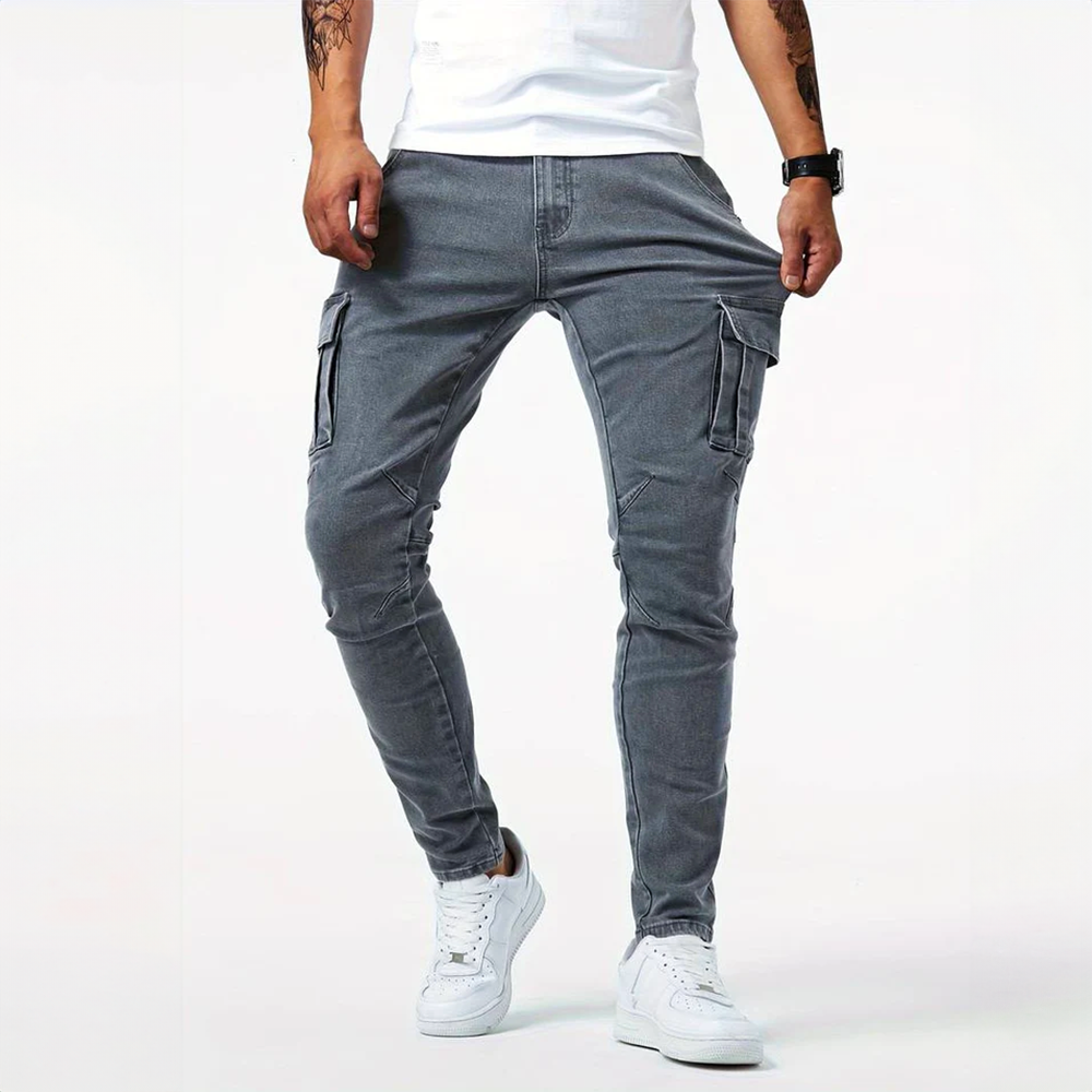 Stretch cargo jeans for men