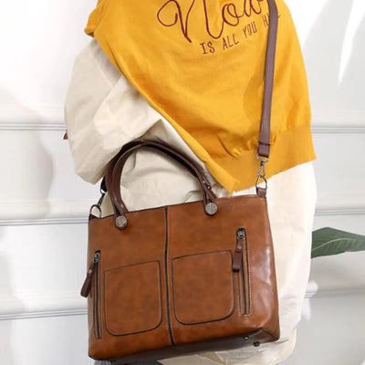 Rowy™ | Elegant leather hand & shoulder bag