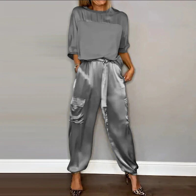 Satin casual set