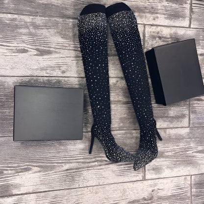 Diamond overknee boots